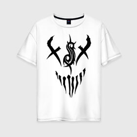 Женская футболка хлопок Oversize с принтом Slipknot в Екатеринбурге, 100% хлопок | свободный крой, круглый ворот, спущенный рукав, длина до линии бедер
 | slipknot | слипкнот