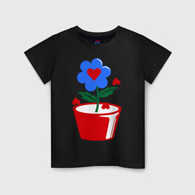 Детская футболка хлопок с принтом Цветочек любви в Екатеринбурге, 100% хлопок | круглый вырез горловины, полуприлегающий силуэт, длина до линии бедер | для семьи | комплект семейный | ребенок | семейные | цветочек любви