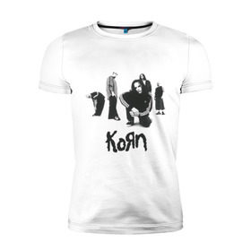 Мужская футболка премиум с принтом Korn 5 в Екатеринбурге, 92% хлопок, 8% лайкра | приталенный силуэт, круглый вырез ворота, длина до линии бедра, короткий рукав | corn | корн | метал | металика | панк рок | рок
