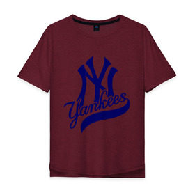 Мужская футболка хлопок Oversize с принтом NY - Yankees в Екатеринбурге, 100% хлопок | свободный крой, круглый ворот, “спинка” длиннее передней части | Тематика изображения на принте: new york yankees | swag | нью йорк янкис | сваг | свэг
