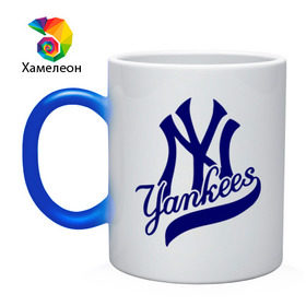 Кружка хамелеон с принтом NY - Yankees в Екатеринбурге, керамика | меняет цвет при нагревании, емкость 330 мл | Тематика изображения на принте: new york yankees | swag | нью йорк янкис | сваг | свэг