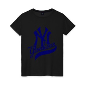 Женская футболка хлопок с принтом NY - Yankees в Екатеринбурге, 100% хлопок | прямой крой, круглый вырез горловины, длина до линии бедер, слегка спущенное плечо | new york yankees | swag | нью йорк янкис | сваг | свэг