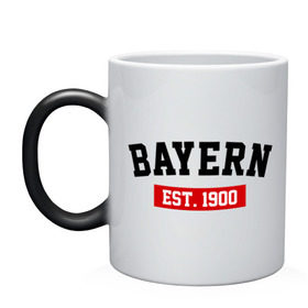 Кружка хамелеон с принтом FC Bayern Est. 1900 в Екатеринбурге, керамика | меняет цвет при нагревании, емкость 330 мл | bayern | fc bayern | fc bayern est 1900 | баерн