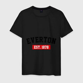 Мужская футболка хлопок с принтом FC Everton Est. 1878 в Екатеринбурге, 100% хлопок | прямой крой, круглый вырез горловины, длина до линии бедер, слегка спущенное плечо. | Тематика изображения на принте: everton | fc everton | фк эвертон | эвертон