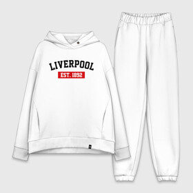 Женский костюм хлопок Oversize с принтом FC Liverpool Est. 1892 в Екатеринбурге,  |  | ливерпуль