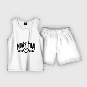 Детская пижама с шортами хлопок с принтом Muay thai boxing (Тайский бокс) в Екатеринбурге,  |  | муай тай