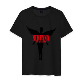 Мужская футболка хлопок с принтом Nirvana. в Екатеринбурге, 100% хлопок | прямой крой, круглый вырез горловины, длина до линии бедер, слегка спущенное плечо. | nirvana | музыкальные группы | нирвана | рок группы
