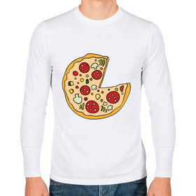 Мужской лонгслив хлопок с принтом Пицца парная в Екатеринбурге, 100% хлопок |  | Тематика изображения на принте: pizza | влюбленным | для влюбленных | для двоих | для пар | парные | пицца