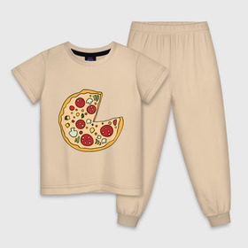 Детская пижама хлопок с принтом Пицца парная в Екатеринбурге, 100% хлопок |  брюки и футболка прямого кроя, без карманов, на брюках мягкая резинка на поясе и по низу штанин
 | pizza | влюбленным | для влюбленных | для двоих | для пар | парные | пицца
