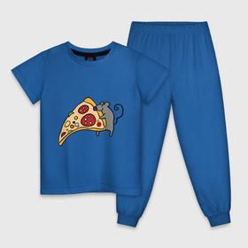 Детская пижама хлопок с принтом Кусочек пиццы парная в Екатеринбурге, 100% хлопок |  брюки и футболка прямого кроя, без карманов, на брюках мягкая резинка на поясе и по низу штанин
 | pizza | влюбленным | для влюбленных | для двоих | для пар | мышонок | пара | парные | пицца