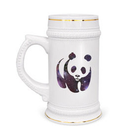 Кружка пивная с принтом Panda space в Екатеринбурге,  керамика (Материал выдерживает высокую температуру, стоит избегать резкого перепада температур) |  объем 630 мл | панда