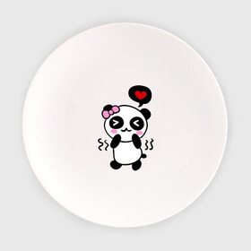 Тарелка с принтом Panda girl в Екатеринбурге, фарфор | диаметр - 210 мм
диаметр для нанесения принта - 120 мм | панда