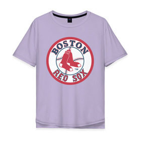 Мужская футболка хлопок Oversize с принтом Boston Red Sox в Екатеринбурге, 100% хлопок | свободный крой, круглый ворот, “спинка” длиннее передней части | baseball | boston red sox | бейсбол | бостон | красные носки | ред сокс | спорт