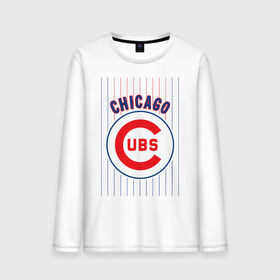 Мужской лонгслив хлопок с принтом Chicago Cubs лого в Екатеринбурге, 100% хлопок |  | baseball | chicago cubs bear | бейсбол | спорт | чикаго