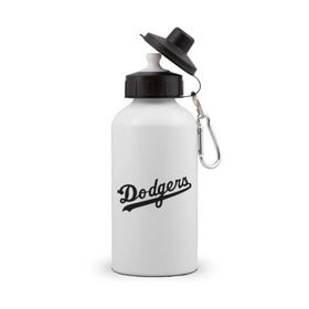 Бутылка спортивная с принтом Dodgers в Екатеринбурге, металл | емкость — 500 мл, в комплекте две пластиковые крышки и карабин для крепления | baseball | dodgers | los angeles dodgers | бейсбол | доджерс | лос анджелес доджерс | спорт