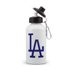 Бутылка спортивная с принтом Los Angeles Dodgers logo в Екатеринбурге, металл | емкость — 500 мл, в комплекте две пластиковые крышки и карабин для крепления | baseball | la | los angeles dodgers | бейсбол | лос анджелес доджерс | спорт