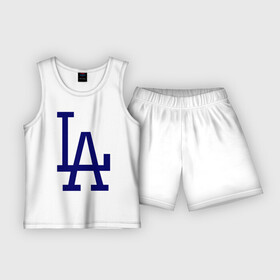 Детская пижама с шортами хлопок с принтом Los Angeles Dodgers logo в Екатеринбурге,  |  | baseball | la | los angeles dodgers | бейсбол | лос анджелес доджерс | спорт