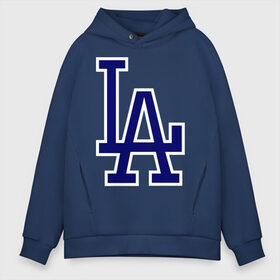 Мужское худи Oversize хлопок с принтом Los Angeles Dodgers logo в Екатеринбурге, френч-терри — 70% хлопок, 30% полиэстер. Мягкий теплый начес внутри —100% хлопок | боковые карманы, эластичные манжеты и нижняя кромка, капюшон на магнитной кнопке | baseball | la | los angeles dodgers | бейсбол | лос анджелес доджерс | спорт