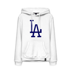 Мужская толстовка хлопок с принтом Los Angeles Dodgers logo в Екатеринбурге, френч-терри, мягкий теплый начес внутри (100% хлопок) | карман-кенгуру, эластичные манжеты и нижняя кромка, капюшон с подкладом и шнурком | baseball | la | los angeles dodgers | бейсбол | лос анджелес доджерс | спорт