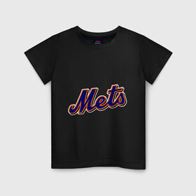 Детская футболка хлопок с принтом Mets в Екатеринбурге, 100% хлопок | круглый вырез горловины, полуприлегающий силуэт, длина до линии бедер | baseball | mets | new york mets | бейсбол | нью йорк метс | спорт