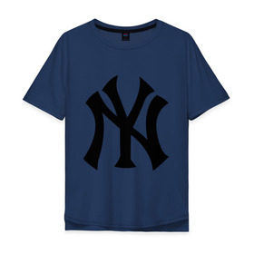 Мужская футболка хлопок Oversize с принтом New York Yankees в Екатеринбурге, 100% хлопок | свободный крой, круглый ворот, “спинка” длиннее передней части | baseball | new york yankees | бейсбол | нью йорк янкиз | спорт | янки