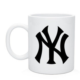 Кружка с принтом New York Yankees в Екатеринбурге, керамика | объем — 330 мл, диаметр — 80 мм. Принт наносится на бока кружки, можно сделать два разных изображения | Тематика изображения на принте: baseball | new york yankees | бейсбол | нью йорк янкиз | спорт | янки