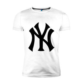 Мужская футболка премиум с принтом New York Yankees в Екатеринбурге, 92% хлопок, 8% лайкра | приталенный силуэт, круглый вырез ворота, длина до линии бедра, короткий рукав | Тематика изображения на принте: baseball | new york yankees | бейсбол | нью йорк янкиз | спорт | янки