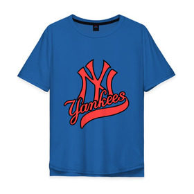 Мужская футболка хлопок Oversize с принтом New York Yankees logo в Екатеринбурге, 100% хлопок | свободный крой, круглый ворот, “спинка” длиннее передней части | baseball | new york yankees | бейсбол | нью йорк янкиз | спорт | янки