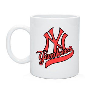 Кружка с принтом New York Yankees logo в Екатеринбурге, керамика | объем — 330 мл, диаметр — 80 мм. Принт наносится на бока кружки, можно сделать два разных изображения | baseball | new york yankees | бейсбол | нью йорк янкиз | спорт | янки