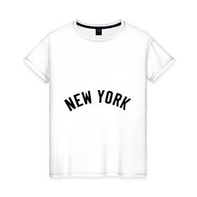 Женская футболка хлопок с принтом New York Yankees logotype в Екатеринбурге, 100% хлопок | прямой крой, круглый вырез горловины, длина до линии бедер, слегка спущенное плечо | baseball | new york yankees | бейсбол | нью йорк янкиз | спорт | янки