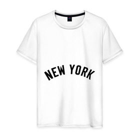 Мужская футболка хлопок с принтом New York Yankees logotype в Екатеринбурге, 100% хлопок | прямой крой, круглый вырез горловины, длина до линии бедер, слегка спущенное плечо. | baseball | new york yankees | бейсбол | нью йорк янкиз | спорт | янки