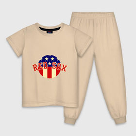 Детская пижама хлопок с принтом Red Sox в Екатеринбурге, 100% хлопок |  брюки и футболка прямого кроя, без карманов, на брюках мягкая резинка на поясе и по низу штанин
 | baseball | boston red sox | бейсбол | бостон | красные носки | ред сокс | спорт