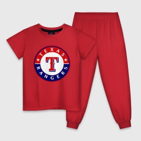 Детская пижама хлопок с принтом Texas Rangers в Екатеринбурге, 100% хлопок |  брюки и футболка прямого кроя, без карманов, на брюках мягкая резинка на поясе и по низу штанин
 | 