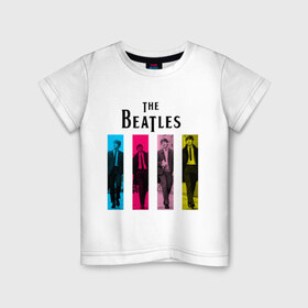Детская футболка хлопок с принтом Walking Beatles в Екатеринбурге, 100% хлопок | круглый вырез горловины, полуприлегающий силуэт, длина до линии бедер | beatles | the beatles | walking beatles | бителс