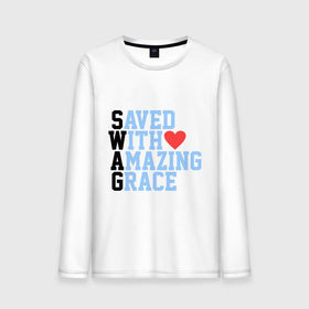 Мужской лонгслив хлопок с принтом Swag Love в Екатеринбурге, 100% хлопок |  | save with amazing | swag | сваг | свег