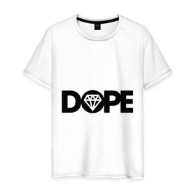 Мужская футболка хлопок с принтом Dope Diamond в Екатеринбурге, 100% хлопок | прямой крой, круглый вырез горловины, длина до линии бедер, слегка спущенное плечо. | diamond | dope | swag | сваг | свог | свэг