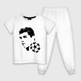 Детская пижама хлопок с принтом C.Ronaldo в Екатеринбурге, 100% хлопок |  брюки и футболка прямого кроя, без карманов, на брюках мягкая резинка на поясе и по низу штанин
 | football | footballplayer | real madrid | криштиану роналдо | реал мадрилд | футбол | футболерывкашники