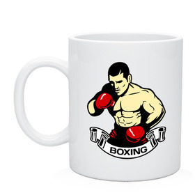 Кружка с принтом Boxing (бокс) в Екатеринбурге, керамика | объем — 330 мл, диаметр — 80 мм. Принт наносится на бока кружки, можно сделать два разных изображения | boxing | бокс