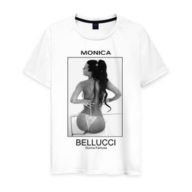 Мужская футболка хлопок с принтом Моника Беллучи в Екатеринбурге, 100% хлопок | прямой крой, круглый вырез горловины, длина до линии бедер, слегка спущенное плечо. | monica bellucci | беллучи | моника | моника беллучи