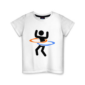 Детская футболка хлопок с принтом Portal (Портал) хулахуп в Екатеринбурге, 100% хлопок | круглый вырез горловины, полуприлегающий силуэт, длина до линии бедер | portal | игры | компьютерные игры | портал