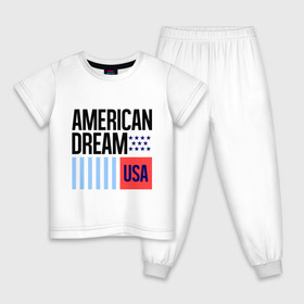 Детская пижама хлопок с принтом American Dream в Екатеринбурге, 100% хлопок |  брюки и футболка прямого кроя, без карманов, на брюках мягкая резинка на поясе и по низу штанин
 | swag | swag style | usa | америка | американская мечта | одежда сваг | сваг | сваг стиль | свег | свог | свэг | штаты