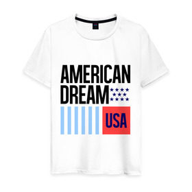Мужская футболка хлопок с принтом American Dream в Екатеринбурге, 100% хлопок | прямой крой, круглый вырез горловины, длина до линии бедер, слегка спущенное плечо. | swag | swag style | usa | америка | американская мечта | одежда сваг | сваг | сваг стиль | свег | свог | свэг | штаты