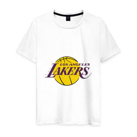 Мужская футболка хлопок с принтом LA Lakers в Екатеринбурге, 100% хлопок | прямой крой, круглый вырез горловины, длина до линии бедер, слегка спущенное плечо. | basketball | lakers | media | nba | toplanding | баскетболл | лейкерс | лого баскетбольных клубов | лос анджелес | нба