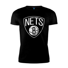 Мужская футболка премиум с принтом Nets Brooklyn в Екатеринбурге, 92% хлопок, 8% лайкра | приталенный силуэт, круглый вырез ворота, длина до линии бедра, короткий рукав | Тематика изображения на принте: бруклин
