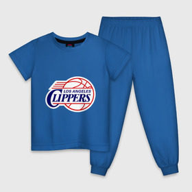 Детская пижама хлопок с принтом LA Clippers в Екатеринбурге, 100% хлопок |  брюки и футболка прямого кроя, без карманов, на брюках мягкая резинка на поясе и по низу штанин
 | basketball | nba | баскетболл | лого баскетбольных клубов | лос анджелес | нба