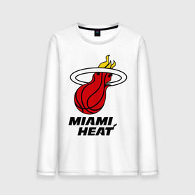 Мужской лонгслив хлопок с принтом Miami Heat-logo в Екатеринбурге, 100% хлопок |  | basketball | nba | баскетболл | лого баскетбольных клубов | майами | нба