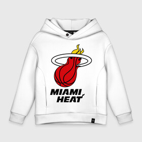 Детское худи Oversize хлопок с принтом Miami Heat-logo в Екатеринбурге, френч-терри — 70% хлопок, 30% полиэстер. Мягкий теплый начес внутри —100% хлопок | боковые карманы, эластичные манжеты и нижняя кромка, капюшон на магнитной кнопке | basketball | nba | баскетболл | лого баскетбольных клубов | майами | нба
