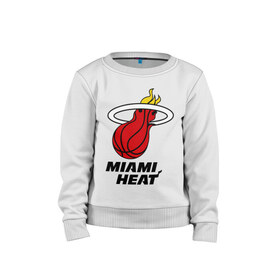 Детский свитшот хлопок с принтом Miami Heat-logo в Екатеринбурге, 100% хлопок | круглый вырез горловины, эластичные манжеты, пояс и воротник | Тематика изображения на принте: basketball | nba | баскетболл | лого баскетбольных клубов | майами | нба