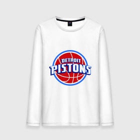 Мужской лонгслив хлопок с принтом Detroit Pistons - logo в Екатеринбурге, 100% хлопок |  | basketball | nba | баскетболл | детроит | лого баскетбольных клубов | нба