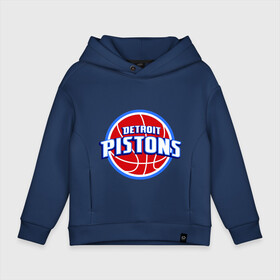 Детское худи Oversize хлопок с принтом Detroit Pistons - logo в Екатеринбурге, френч-терри — 70% хлопок, 30% полиэстер. Мягкий теплый начес внутри —100% хлопок | боковые карманы, эластичные манжеты и нижняя кромка, капюшон на магнитной кнопке | basketball | nba | баскетболл | детроит | лого баскетбольных клубов | нба